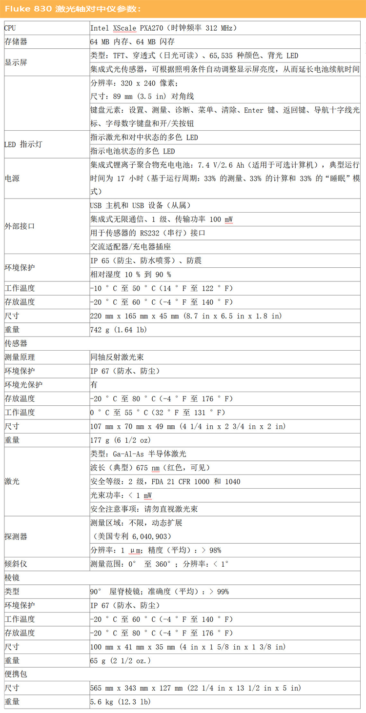 Fluke830激光對中儀